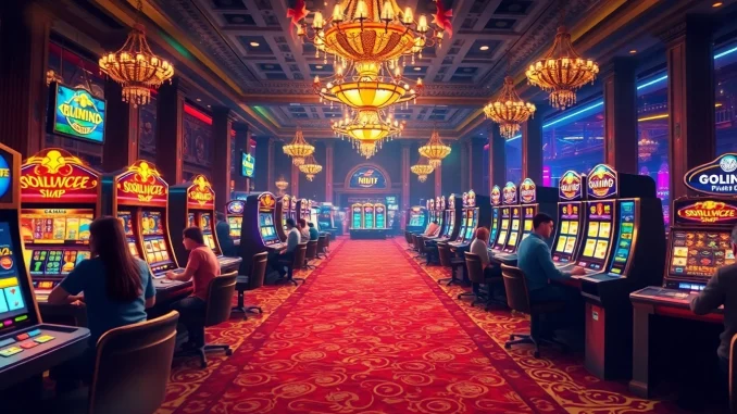 Explore the vibrant lsm44 online gaming environment featuring thrilling casino games and players engaged in action.