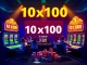 Experience the excitement of the 10รับ100 promotion with players enjoying captivating slot games in a lively online casino environment.