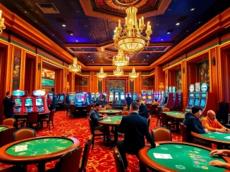 Experience the excitement of rr88 trang chủ with players at a casino table engaged in betting.