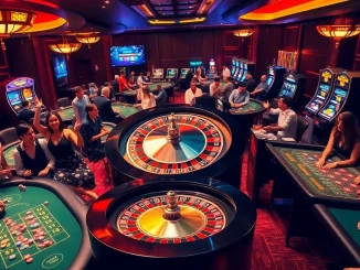 Players engaged in an exciting casino game, highlighting 검증 사이트 for secure gambling.