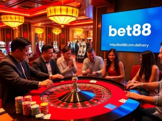 Players at https://bet88com.delivery/ engaging in thrilling roulette action in a luxurious casino environment.