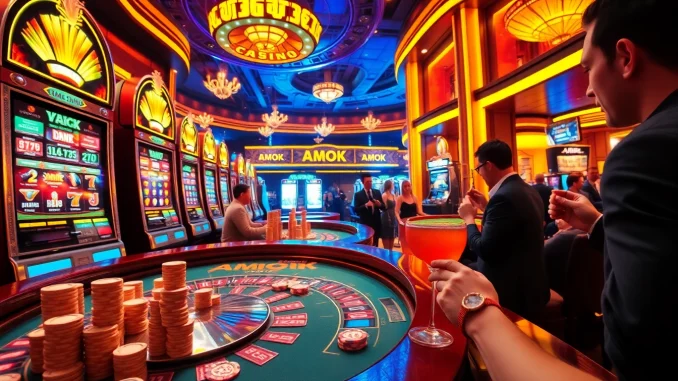 0pzq Experience the thrill of winning at Amok Casino with lively slot machines and engaged players.