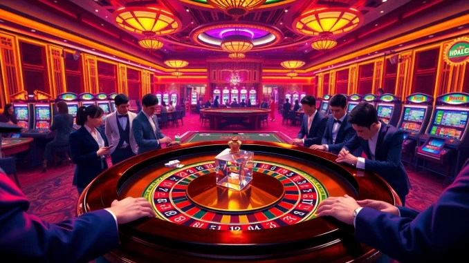 4e3m Exciting gaming action at nhà cái kubet with roulette, cards, and vibrant chips.