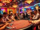 Experience exciting gameplay at the Bong Da Lu Fun casino with poker tables, chips, and energetic players enjoying their time.