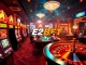 Experience the thrill of E2BET as players engage with dynamic slot machines and live roulette tables, showcasing online casino excitement.
