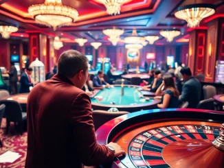 Gamble at https://123bvi.org/ with exciting casino games and dynamic players at a stylish casino table setting.