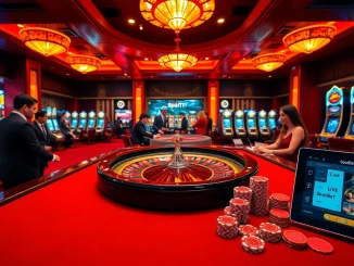 Experience the thrill of SpotBet with a vibrant casino scene of roulette and poker action.