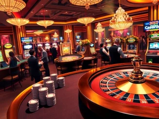 Enjoying a thrilling game of poker at a luxurious casino, showcasing bong da lu fun with casino tables and players.