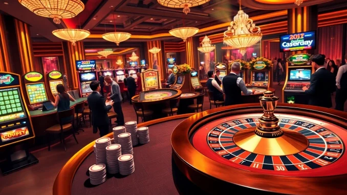 vhpe Enjoying a thrilling game of poker at a luxurious casino, showcasing bong da lu fun with casino tables and players.