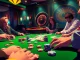 Anime sex-themed poker game captures thrilling casino action with vibrant characters and poker chips.