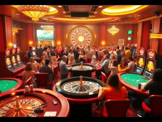 Experience xem đá gà thomo live streaming amidst a dynamic casino scene with exciting games and vibrant players.