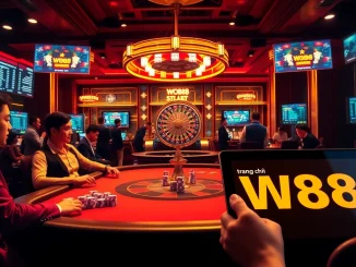 Experience the thrill of winning at the gaming tables on trang chủ WW88, with poker chips and roulette wheels in action.