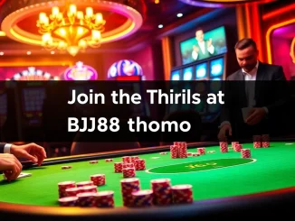 Engage in thrilling gameplay at BJ88 thomo's electric casino atmosphere with poker, slots, and roulette.