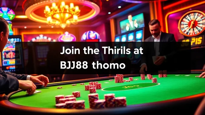 qtno Engage in thrilling gameplay at BJ88 thomo's electric casino atmosphere with poker, slots, and roulette.