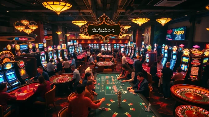 xhqm Experience the exciting gambling ambiance of https://tylekeouytin.com/, with players at vibrant casino tables and slot machines.