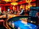 Discover the thrill of a casino with 'debet' chips stacked for an exciting game.