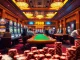 FB88 players celebrating a win at a vibrant casino table with cards and chips.