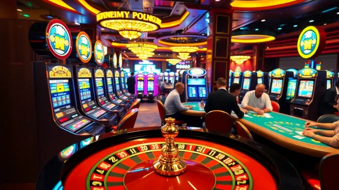vkv4 Experience the electric atmosphere of 88CLB with engaging players at the roulette wheel and vibrant slot machines.