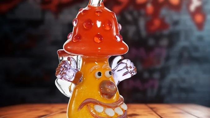 cute-clown-mushroom-dab-rig-yellow